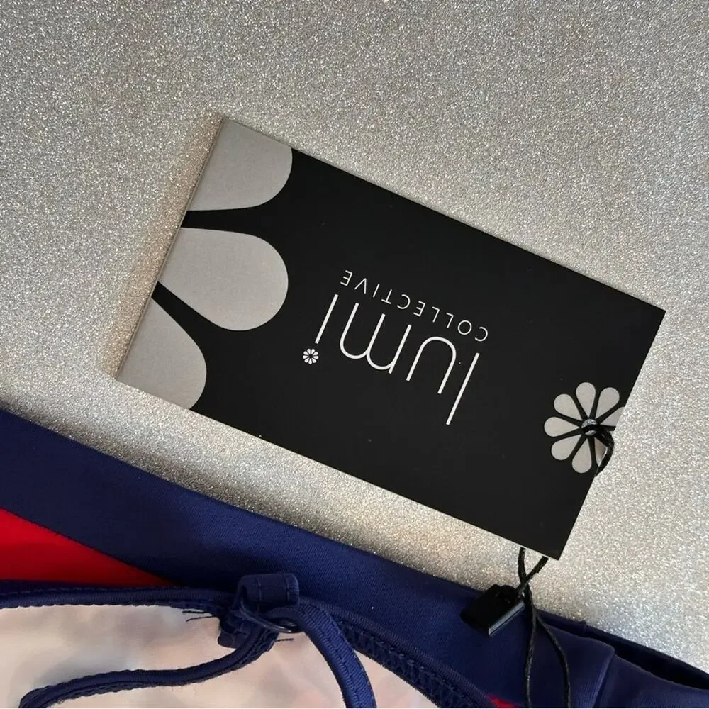 Lumi Collective Color Block Camisole Crop Top red white blue AM dance dancewear